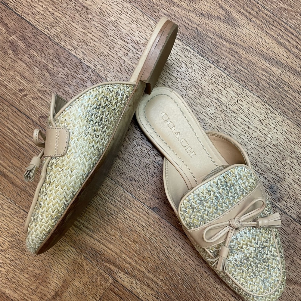 Coach Stassi Rafia Slides Mules - Picture 9 of 12